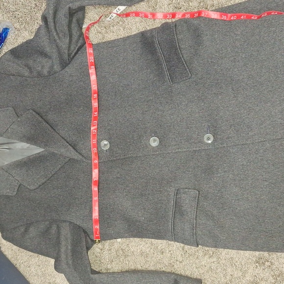 Adam Spencer wool/cashmere blend single-breasted lined overcoat - 44"/XL - gray - Picture 8 of 11